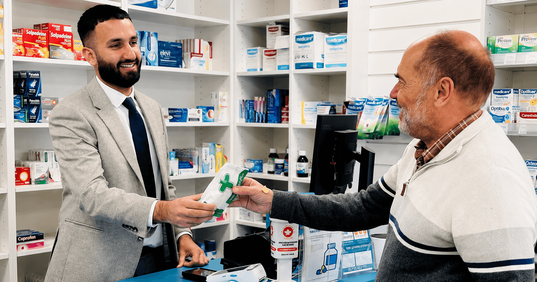 Pharmacist helping a patient at Swindon Health Hub